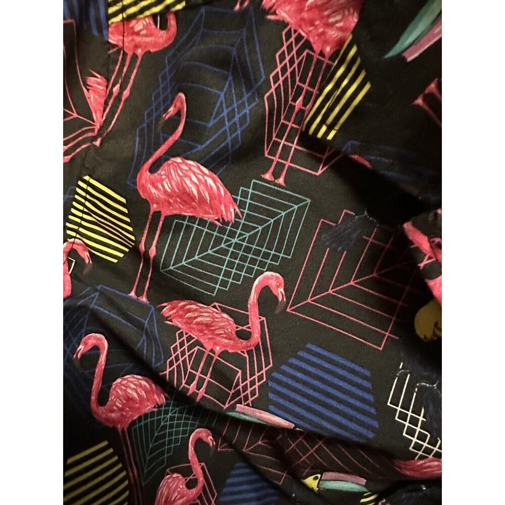 Brother Threads Men's Addicted to Summer Black Neon Flamingo Toucan Shirt M 0606